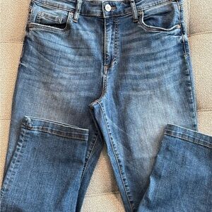 Kut from the Kloth Light Blue High Rise Crop Straight Leg Jeans